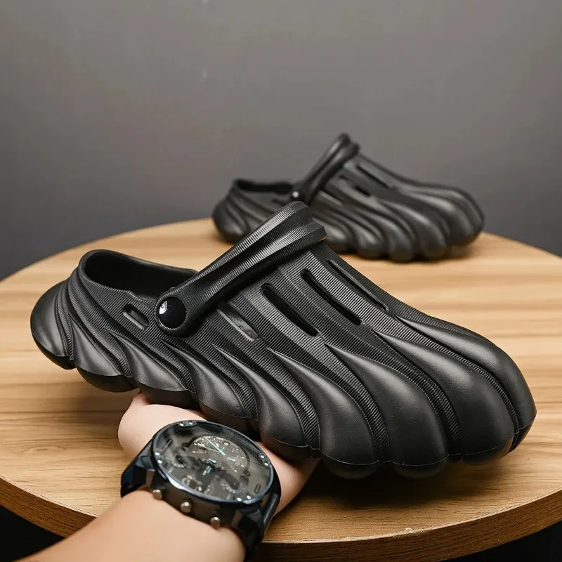 

Men's Casual Fashion Beach Sandals EVA Material Versatile Trendy Outdoor Wear One Shoe Two Wear Slippers Sofe Durable Footwear
