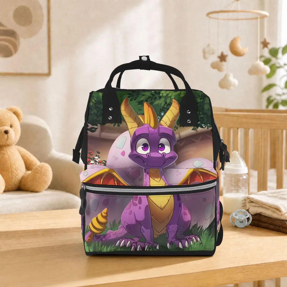 Spyro Pattern Student Backpack School Bag Hiking Travel Daypack for Men Women Bookbag Shoulder Bags