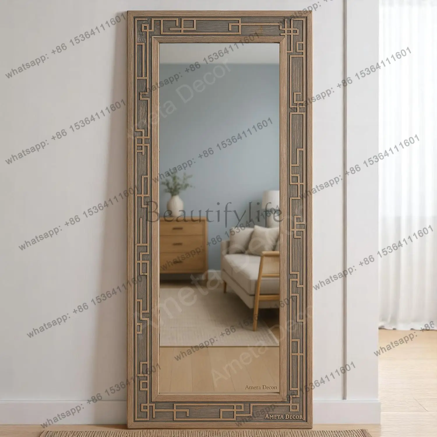 Retro American full-length mirror vintage Landmark changing mirror for home use