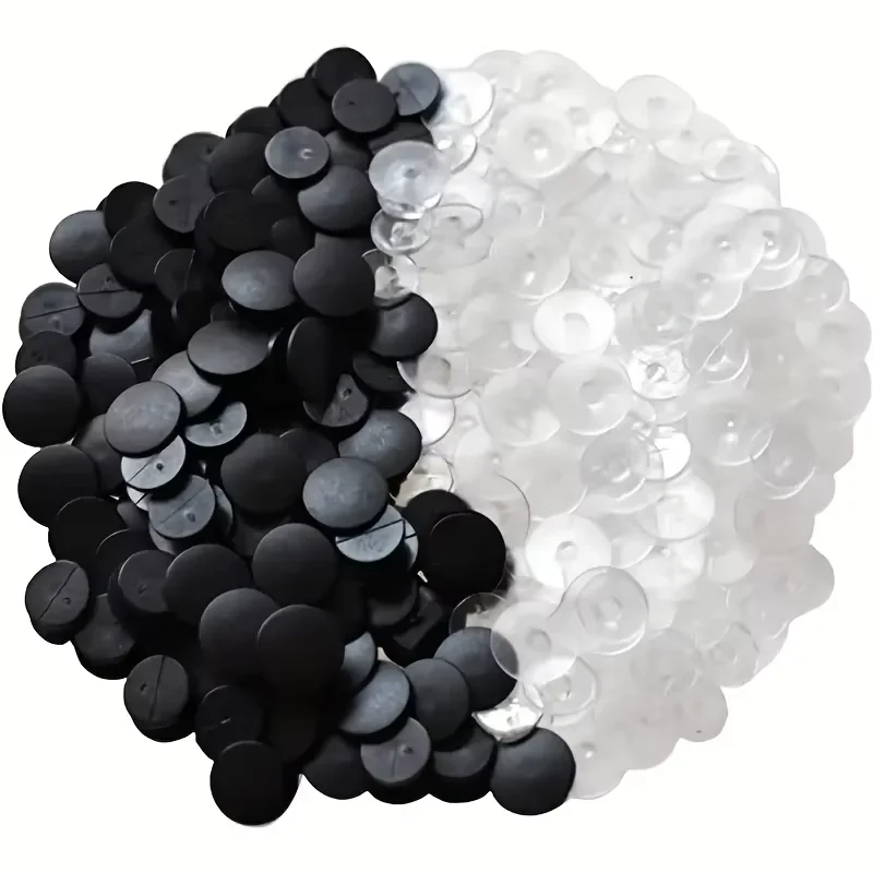 100/200Pcs Round Buckle Plastic Button Set For Hole Shoes, Garden Shoe Charms, Universal Fit Diy Croc Fastener Accessories