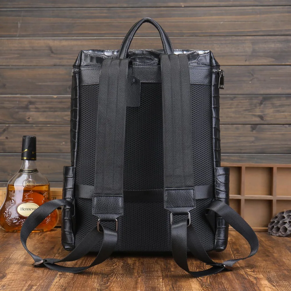 2024 New Fashion Men Backpacks Alligator Male Korean Student Backpack Large Boy Business Casual Laptop School Computer Bags