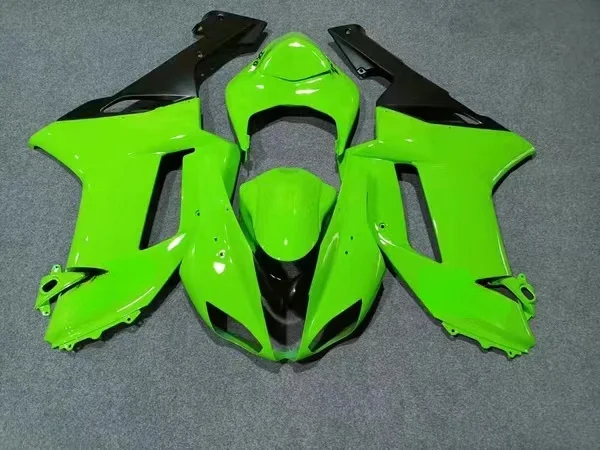 Motorcycle Full Body Fairing kits Suitable For Kawasaki ZX6R 2007 2008 Bright Green black  fairings ZX6R 07 08