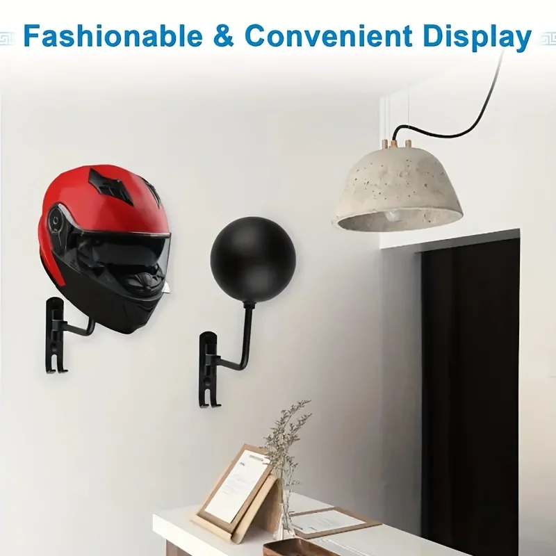 Wall Mount Helmet Rack 180° Swivel Motorcycle Helmet Holder Heavy Duty Aluminum Helmet Hanger Hook for Motorbike Bicycle Helmet