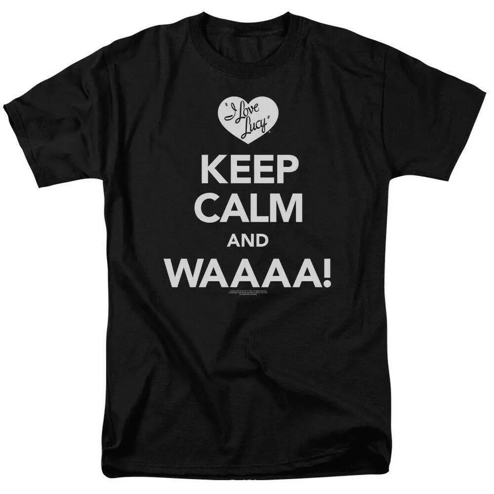 

Я люблю Люси Keep Calm and WAAA, Лицензированная забавная Черная футболка для ТВ-шоу