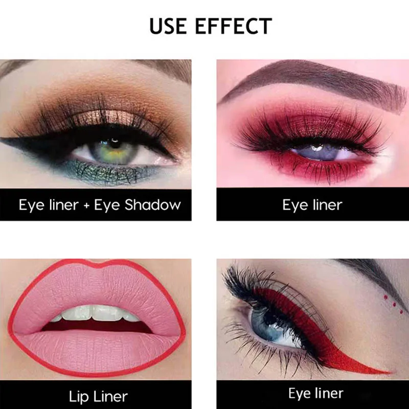 Long Lasting Eyeliner Pencil Colourful Pigment Waterproof Blue Black White Color Gel Eye Liner Pen Makeup Eye Beauty Cosmetics