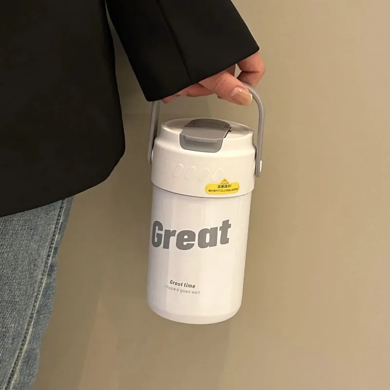 

316 Stainless Steel Insulated Coffee Mug with Portable Handle Tumbler Water Thermos Vacuum Flask Water Bottle 500ml Thermal Cup