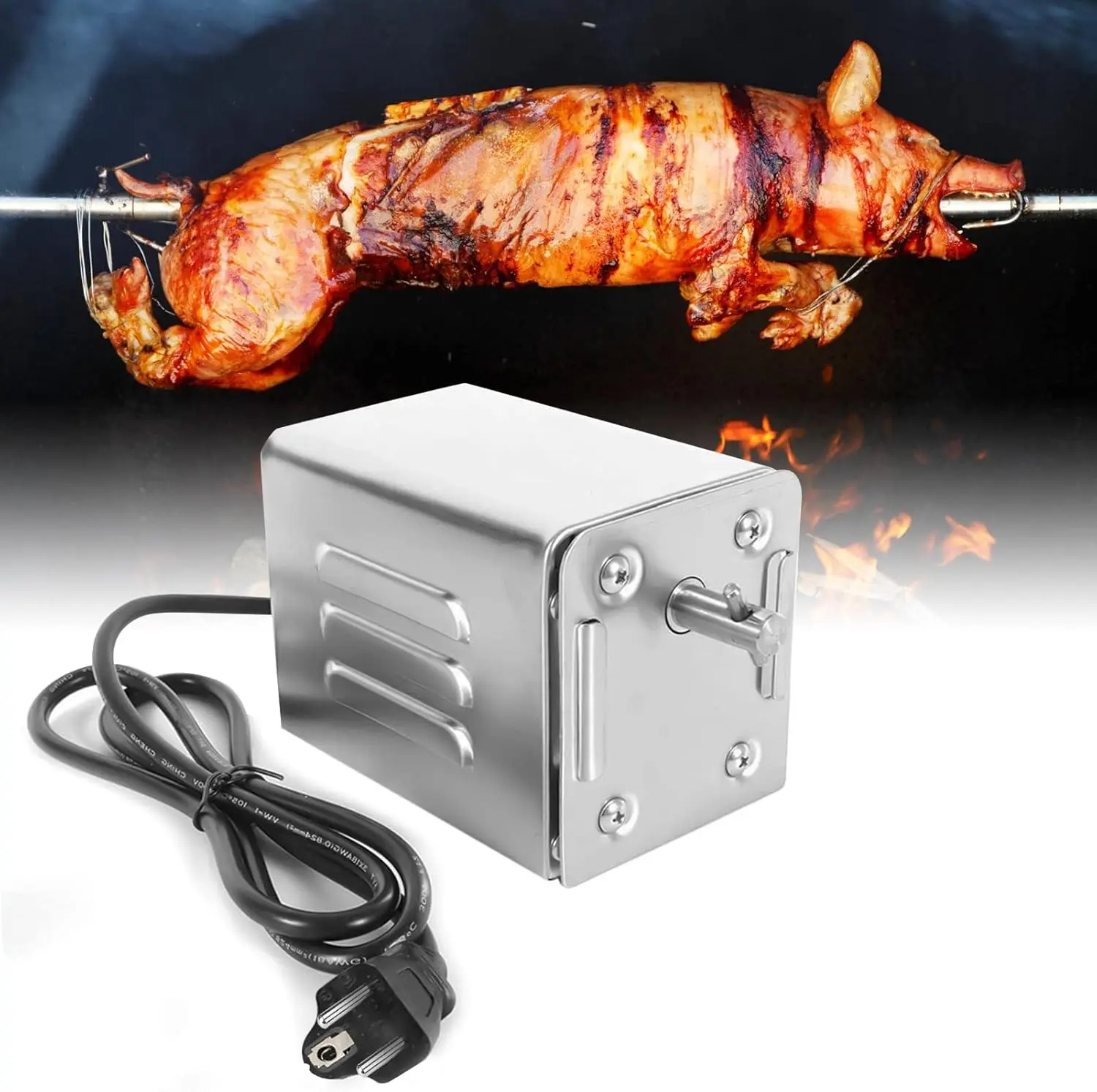 SP-S40 15W 70KG Stainless Steel Barbecue Motor, Professional Motor for Barbecue, Chicken, Pork, Goat Outdoor Barbecue