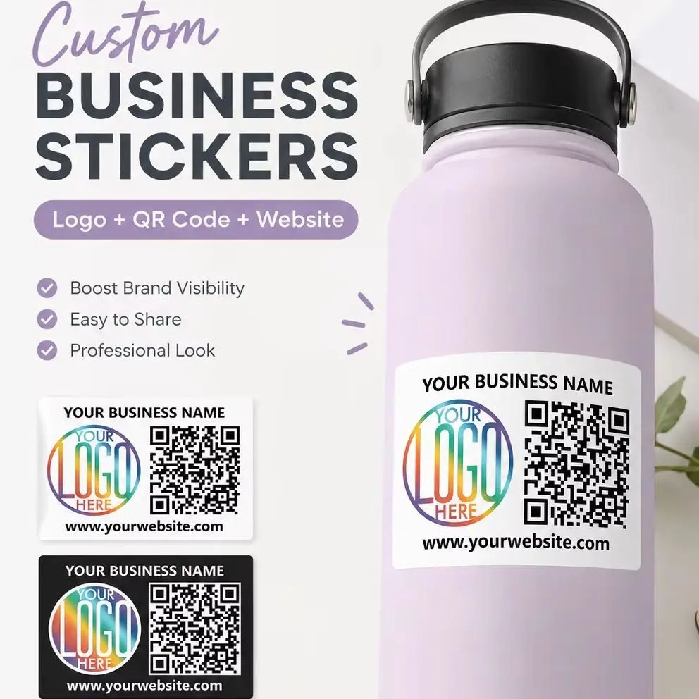 Customizable logo and QR code stickers, suitable for weddings, birthdays, parties, and events - personalize with your own design