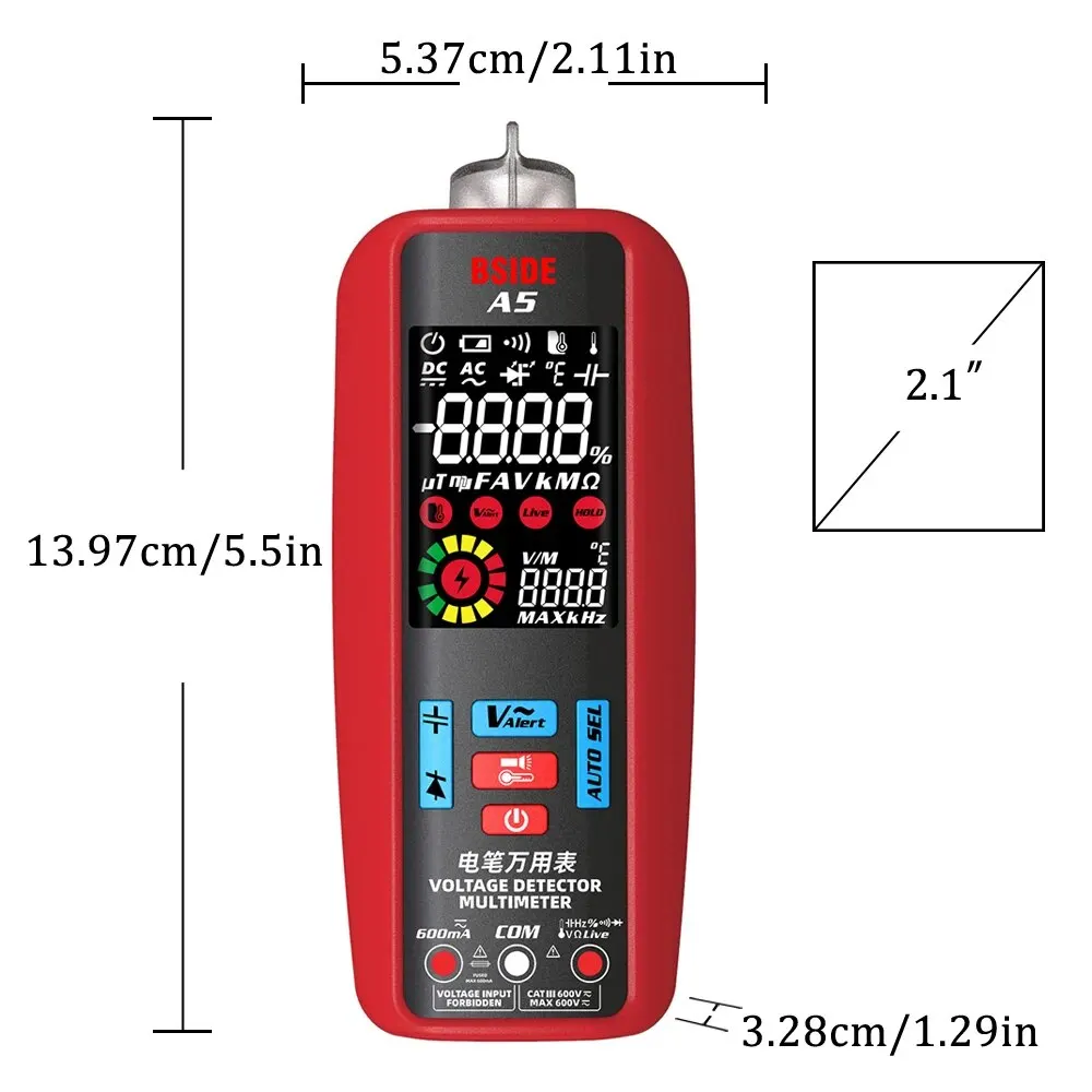 BSIDE Professional Digital Multimeter Smart Automatic Multitester Ammeter VFC Current Hz Capacitor Ohm Electrician Tester Tools