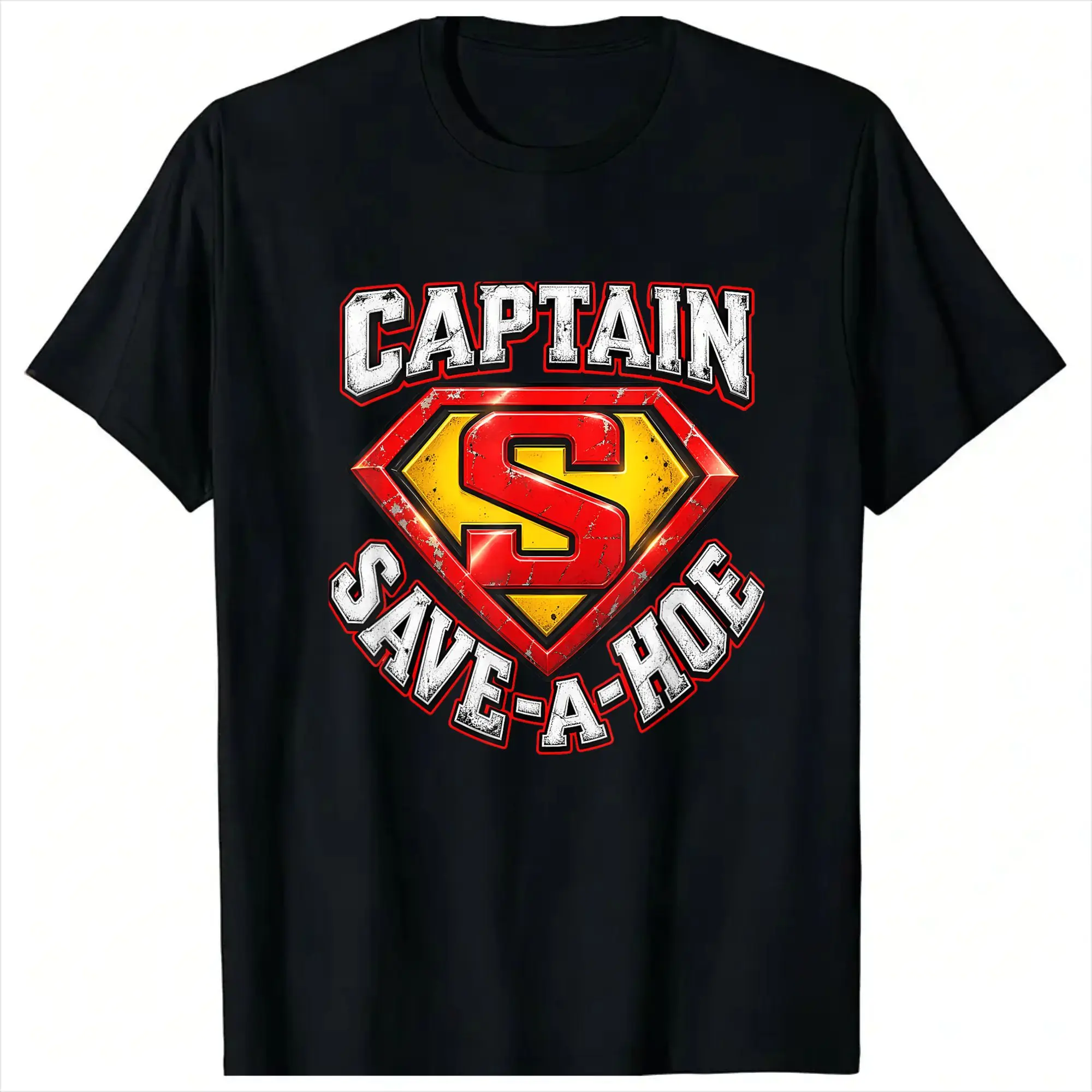 Humor Costume Halloween Captain Save a Hoe T-Shirts for Men O Neck Cotton T Shirts  Short Sleeve Tee Shirt Plus Size Clothing