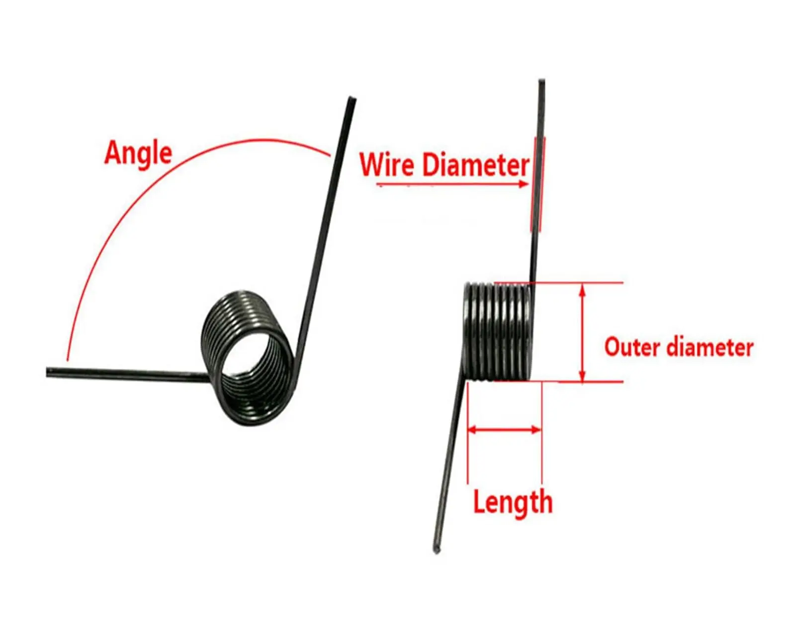 10 Pieces Wire Diameter 1.2mm 65Mn Steel V-Shaped Helical Torsion Spring Angle 60 90 120 180 Degrees Custom Metal Springs