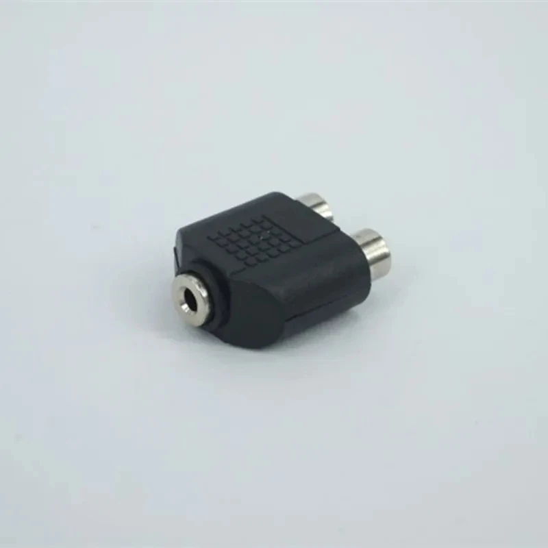 1000pcs Y Splitter 3.5mm Audio Jack to 2 Dual RCA lotus Female audio Adapter game headset Connector for PS3 xbox360