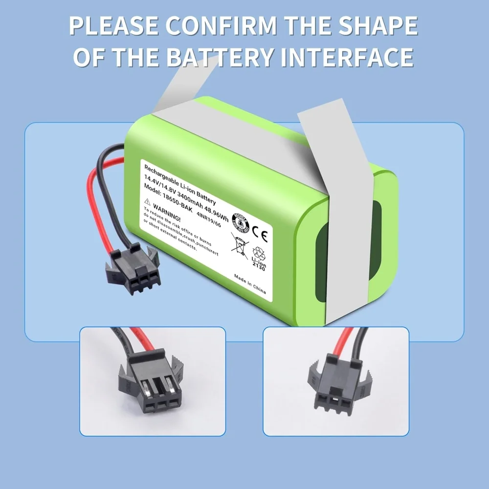 

NEW 14.4V 6800mAh Li-ion Battery for Conga Excellence 950 990 1090 1790 1990 Deebot N79S N79 DN622 Eufy Robovac 11S 12 X500