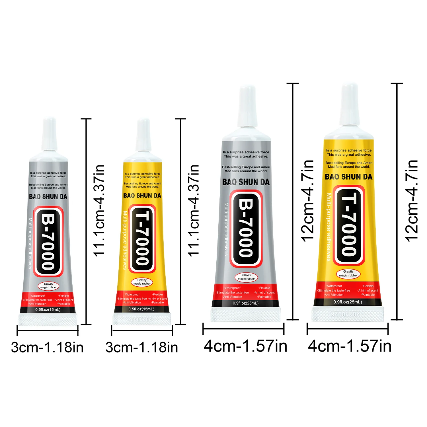 15ML 50ML 110ML B-7000 Przezroczysty klej kontaktowy do naprawy telefonów, uniwersalny klej do szkła i plastiku, klej DIY T7000 z precyzyjnym aplikatorem — 2