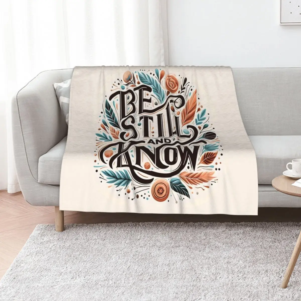 Be Still and Know, typography Throw Blanket heavy to sleep Personalized Gift Shaggy Luxury Thicken halloween Blankets