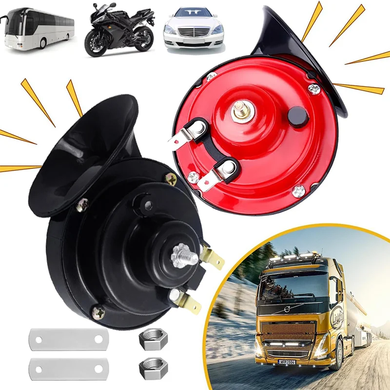 12V Super Loud Train Horns 60DB Universal Waterproof Loud Air Electric Snail Horn Car-boat Motorcycles Automotive Loud Speaker