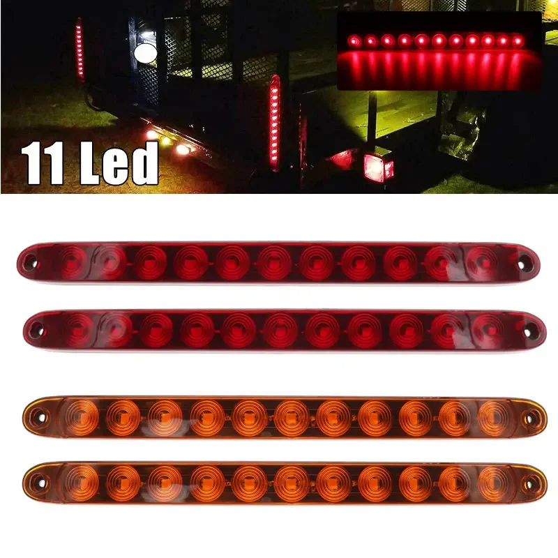 12V 15 Inch 11 Led Light Bar Sealed Stop Turn TailBrake Light Third 3Rd Brake Light Truck Trailer Marker Id Bar Waterproof