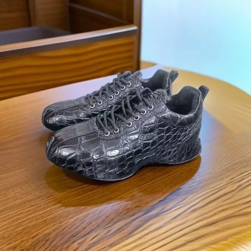 

Новое поступление 2025 года, модная повседневная обувь из крокодиловой кожи, мужские кроссовки из натуральной кожи pdd744