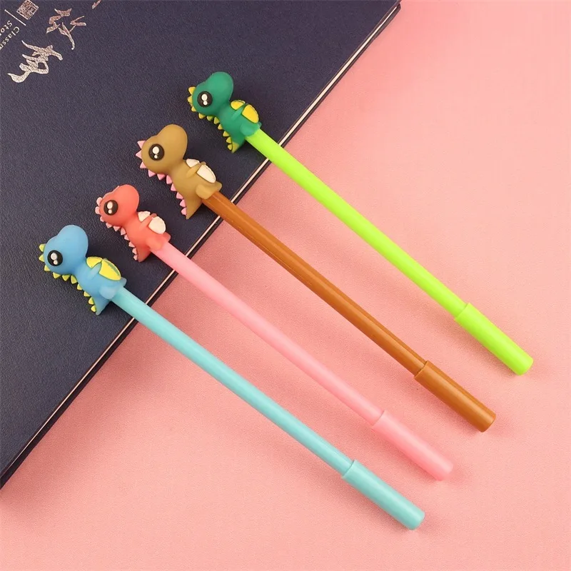 24 Pcs Wholesale Gel Pen Dinosaur Monster Signature Pen Cute Student School Supplies Black Ink Stationery Supplies Kawaii