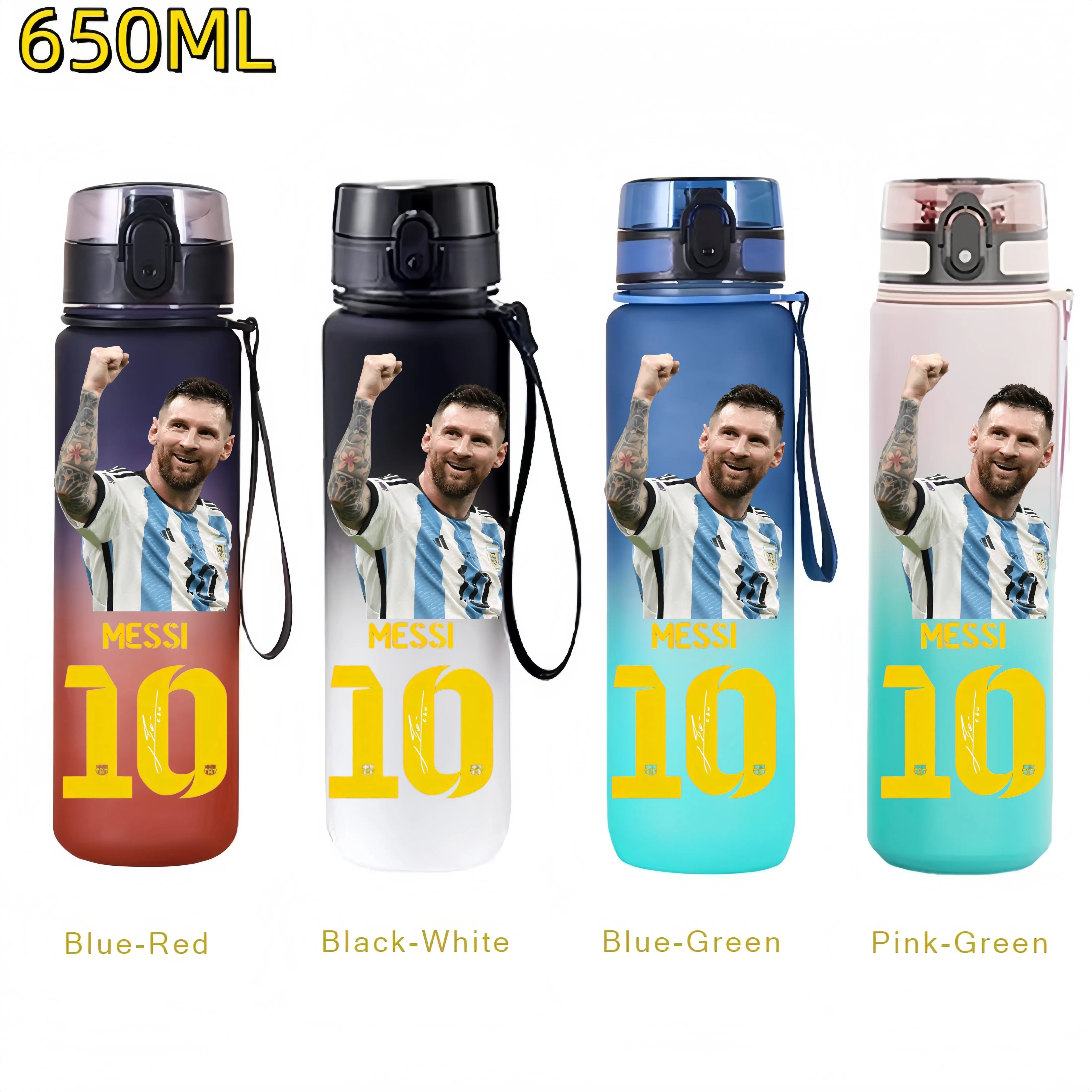 650ml Fußballstar CR7 Ronaldo Messi Sporttrinkflasche Auslaufsicher Tragbare Outdoor-Sport-Reise-Fitness-Trinkflasche – Detail 5