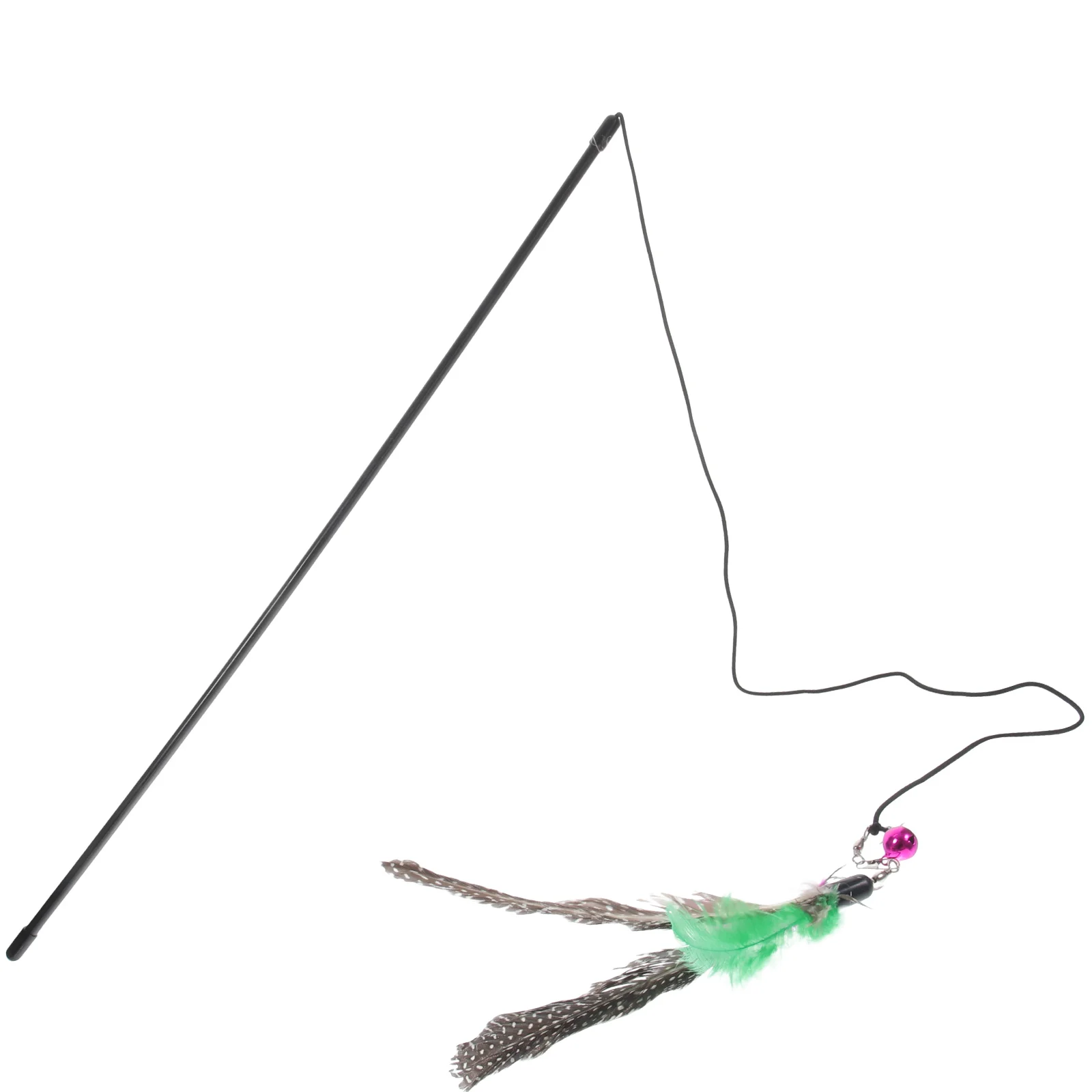 

Cat Teaser 19.29 Inch Kitten Bell Dangler Rod Toy Natural Behavior Kitten Dangler Rod Exercise Sound Adding Pet Supplies