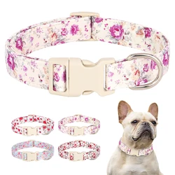 Verstellbares Nylon Hunde halsband bedrucktes Hunde halsband niedliche Chihuahua Bulldogge Halsbänder Halskette für kleine mittelgroße Hunde Haustier bedarf