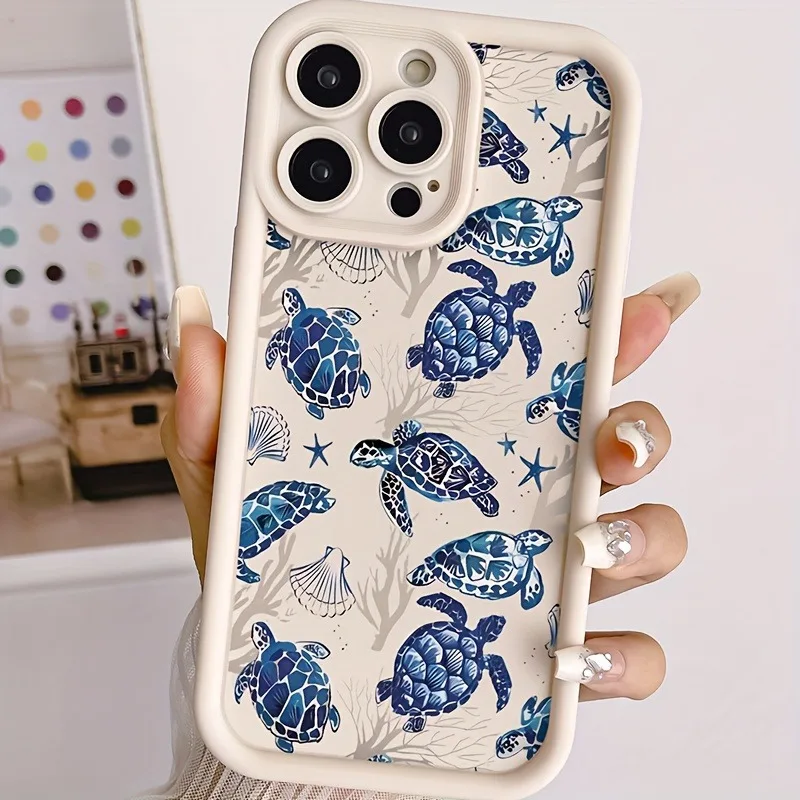 High bamboo antique white turtle TPU anti-drop all-inclusive case for Apple iPhone6/7/8/X/Xs/Xr/Xs Max/11/12/13/14/15/16 Pro Max