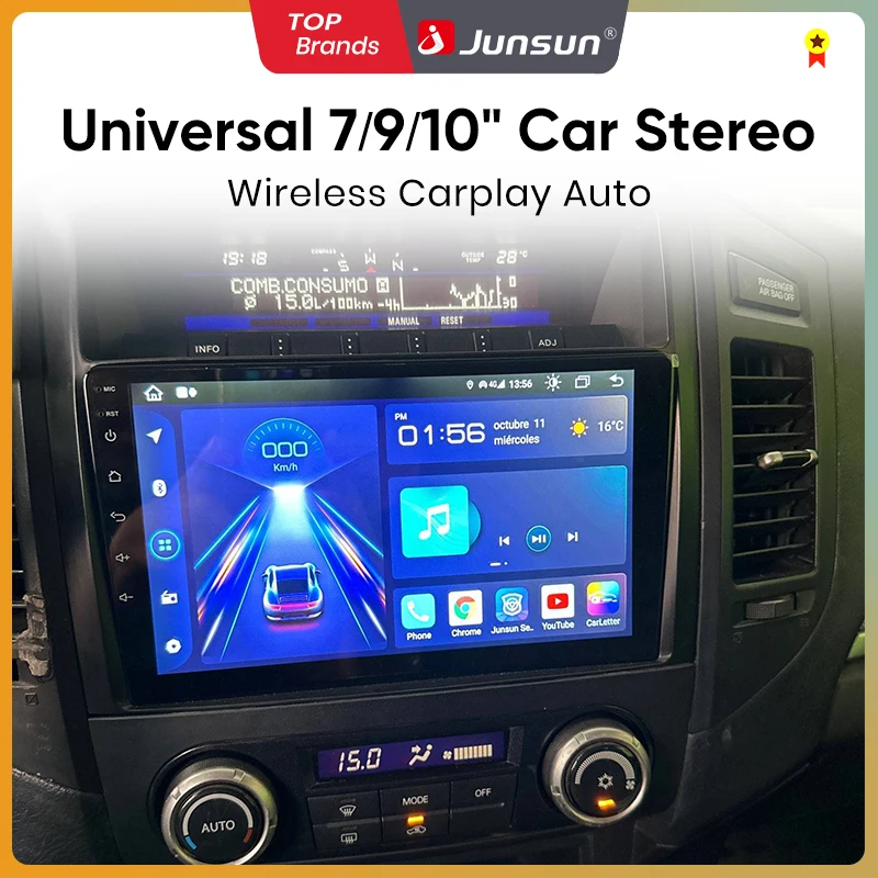 VECHTEL Autoradio 2 Din con Carplay Android Auto senza Fili, 7 Pollici IPS HD Touch Screen Stereo Auto Supporto Bluetooth Radio FM EQ USB/AUX/TF Mirror Link SWC MIC Telecamera Posteriore Telecomando