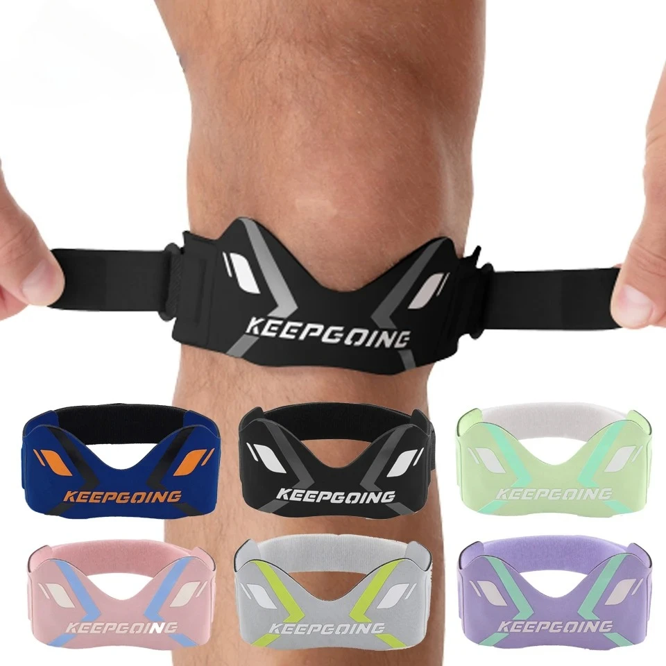 1 قطعة الرضفة الفرقة حماية الرضفة الركبة وتر دعم حزام هدفين قابل للتعديل امتصاص ضغط وسادة كرة السلة