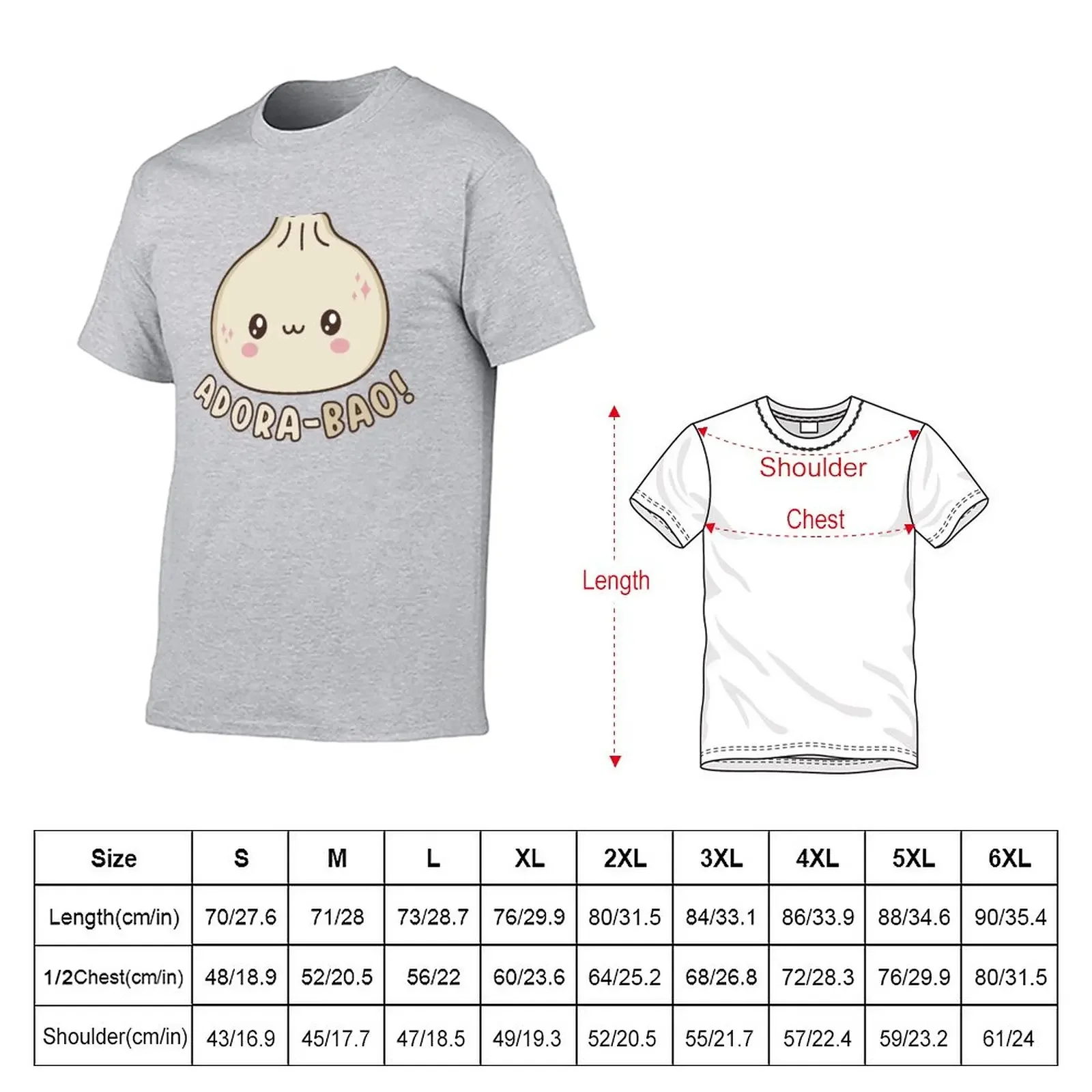 New Adora-Bao Cute Kawaii Bao Dumpling Pun T-Shirt plus size tops summer tops oversized shirts men graphic