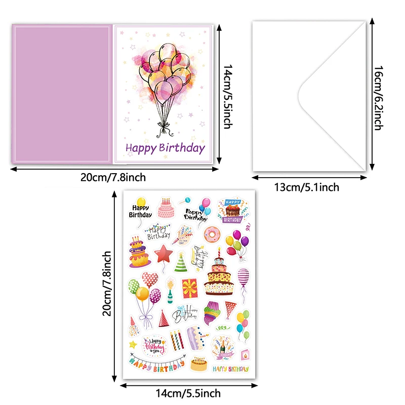 Birthday Greeting Cards Blessing Words Greeting Cards Assortment Birthday Cards Pack Creative Coworker Birthday Card Assorted