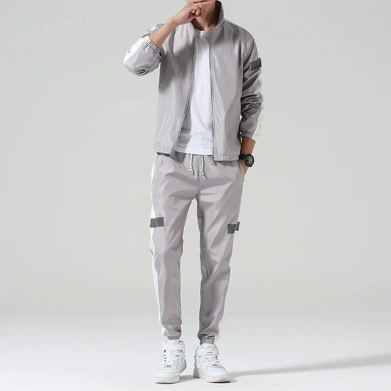 2Pcs Men Tracksuit Hoodie Tops Joggers Pants Tracksuit Set Male Running Jogging Sportswear Hooded Pants Mens Sweat Suit view 6