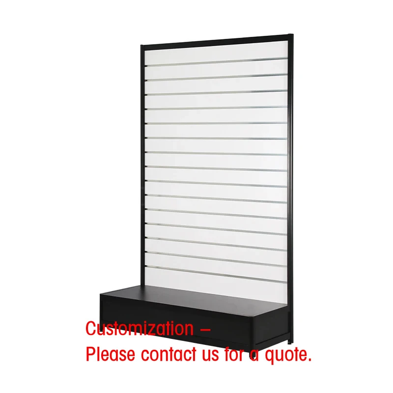 

custom.Shop Display Cabinet Furniture Socks Scarves Mobile Phone Accessories Slat Hanging Rack with Hooks/Shelves