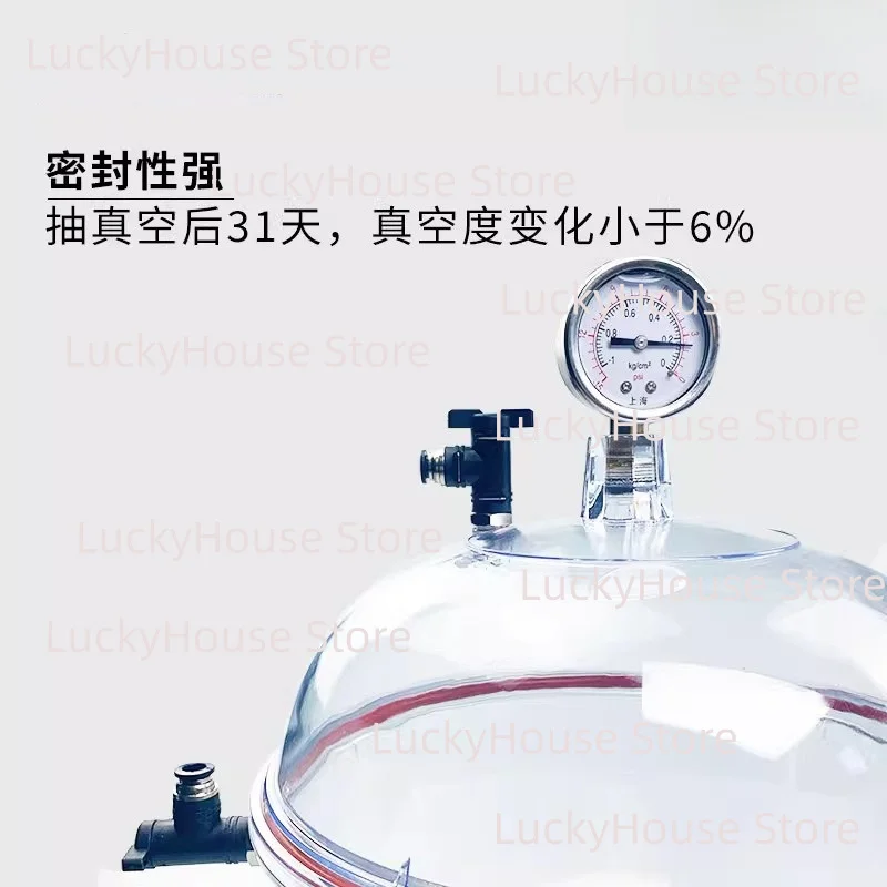 Plastic Vacuum Desiccator 150 250mm Transparent Lab Dry Container with Pressure Gauge