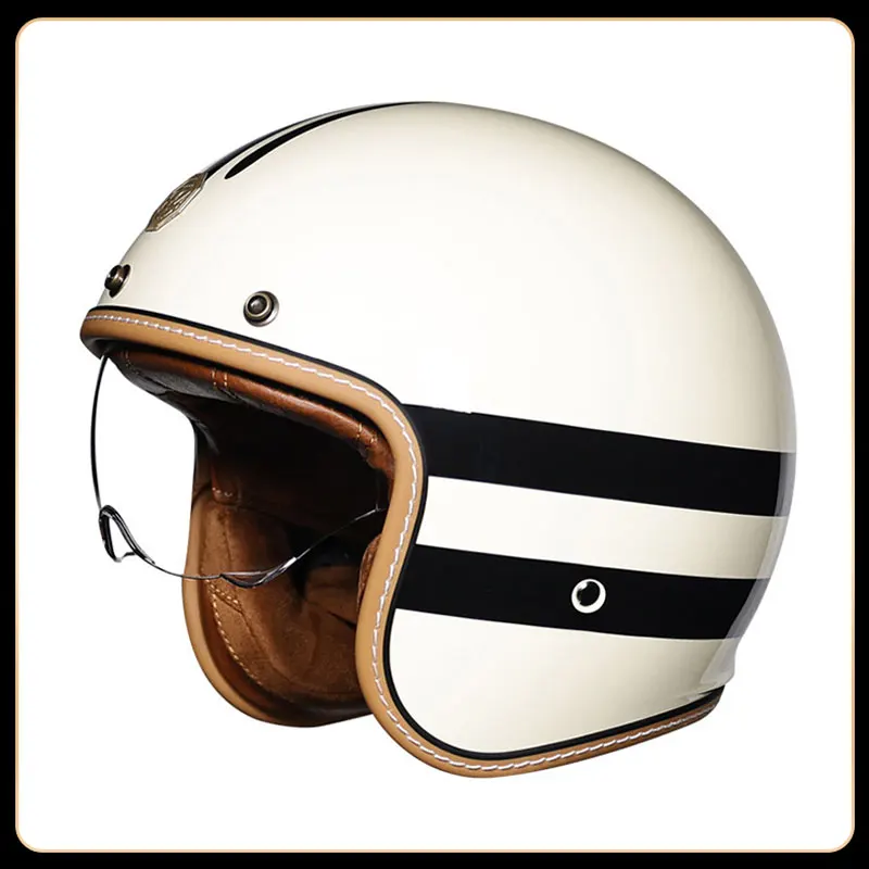 DOT Breathable Open Face Moto Casco Three Quarters Motorcycle Accessories Men Moto Helmets Certificated Retro Motorcycle Helmet