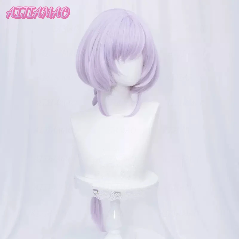 Impact Qiqi Cosplay Wig Pre Braided Light Purple Wig Cosplay Anime Cosplay Wigs Heat Resistant Synthetic Wigs Halloween