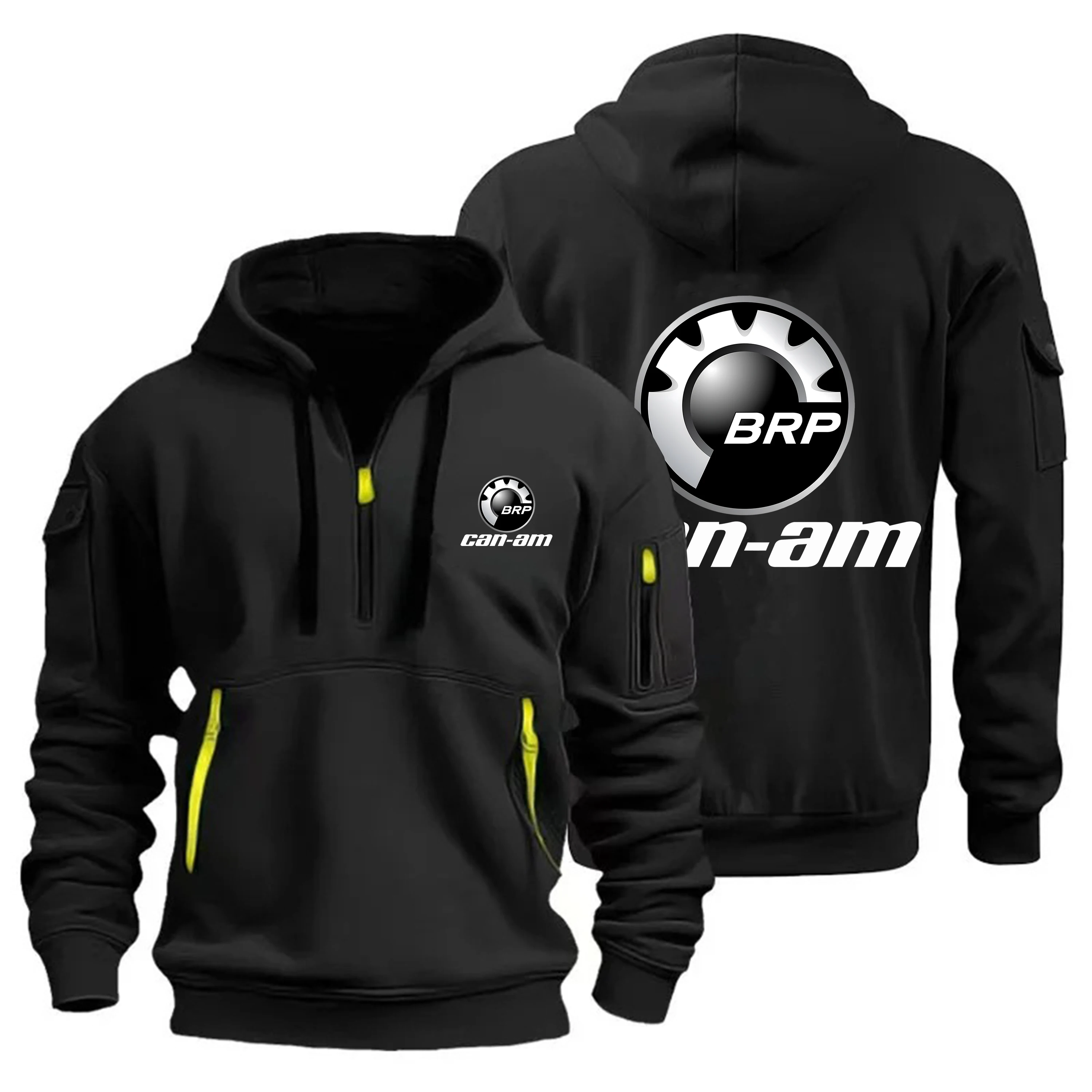 Halb-Reißverschluss-Taschen-Kapuzenpullover Can Am Offroad-Renn-Brp-ATV-Extremsport-Herren-Kapuzenjacken CanAm-Sweatshirt Freizeit-Hoodies
