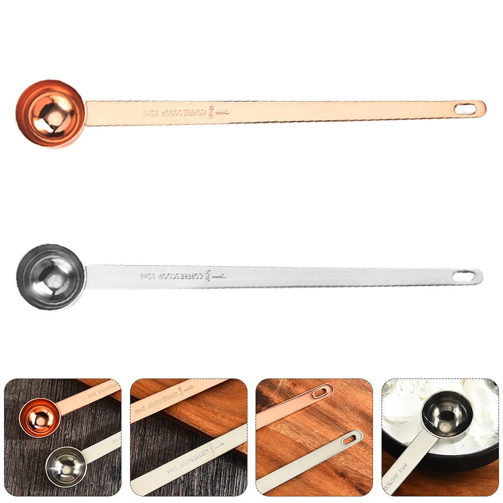 

2Pcs 15ml Long Handle Measuring Spoons Stainless Steel for Baking Cooking and Fitness Diet Control Measuring Spoon