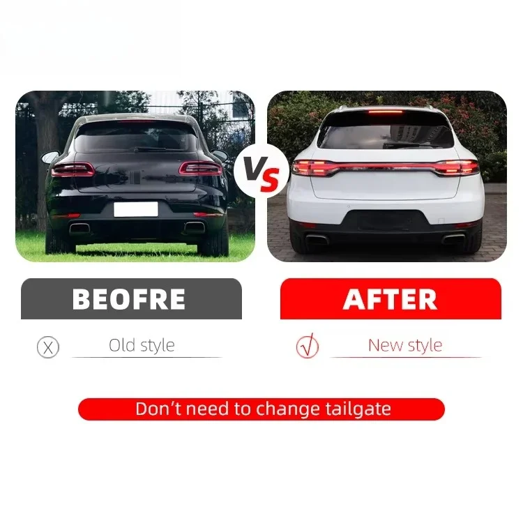 [1979] No Need to Change Tailgate Car Rear Lights 2014-2017 95B.1 Tail Light Upgrade to New Led Taillights for Por-sche Ma-can