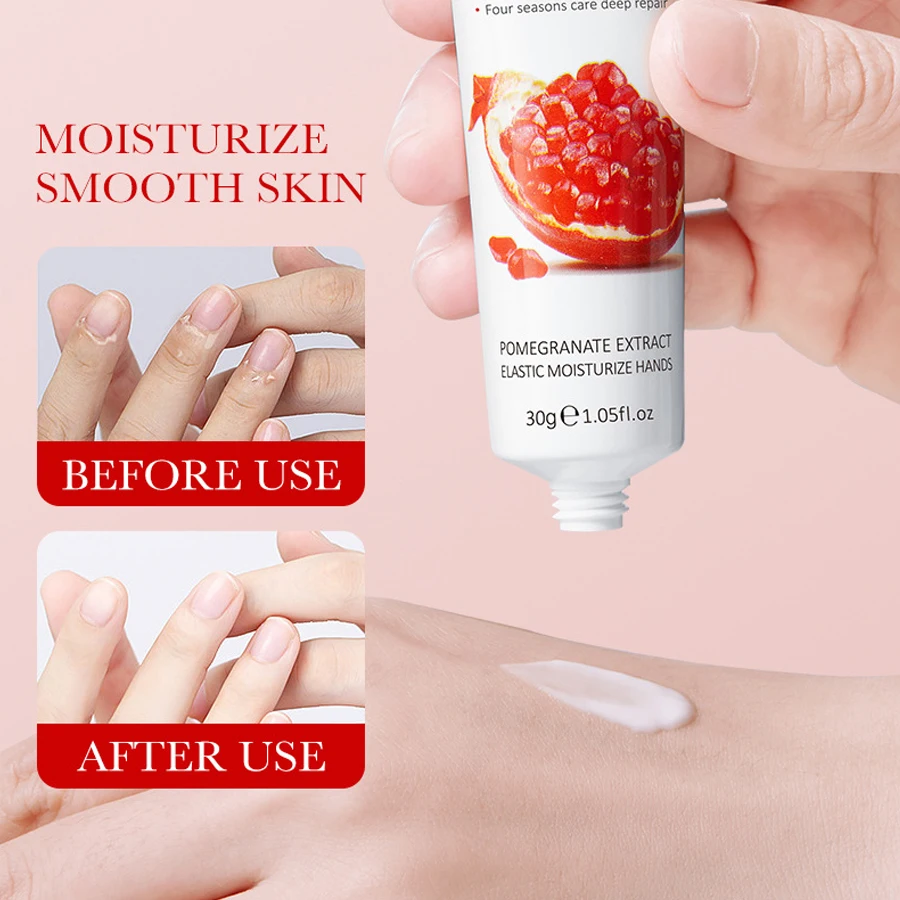 5 قطعة جوهر الرمان كريم اليد سريع السلس كريم تغذي إصلاح اليد مكافحة التجفيف المضادة للتشقق تبييض ترطيب العناية باليدين