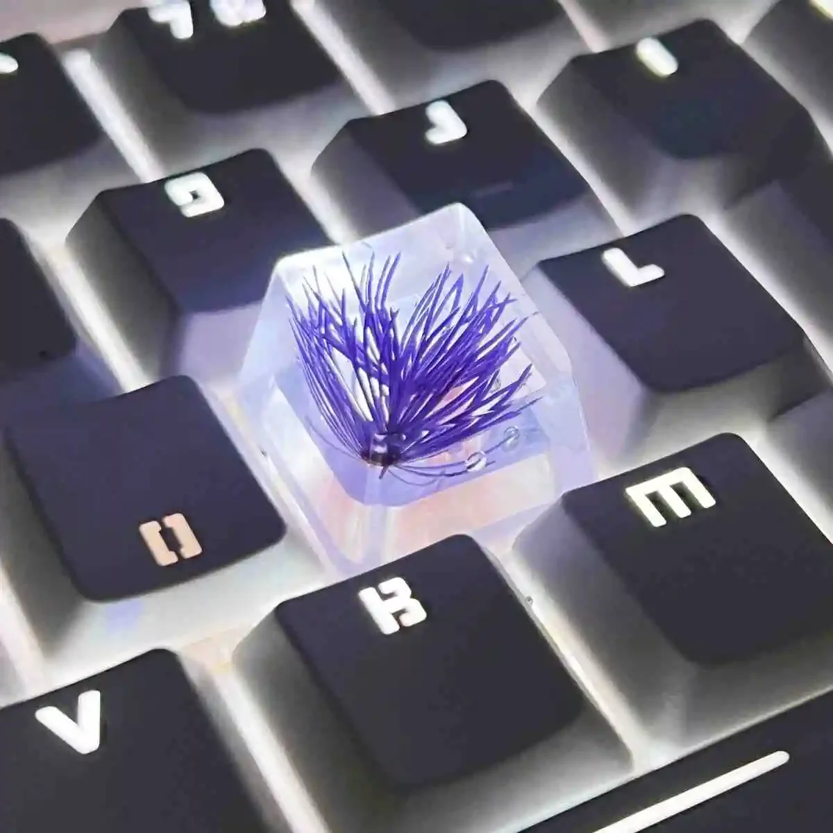 1PC Resin Keycap drop glue high permeable Pine needle spline OEM Profile Personalized MX Cross Switch mechanical keyboard keycap