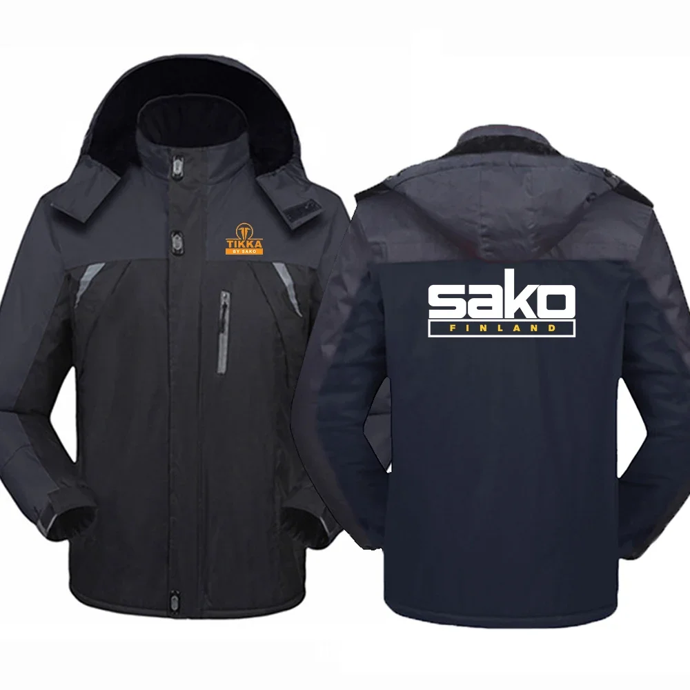 

Tikka By Sako Finland Firearms Logo 2024 Men's New Winter Windbreak Thick Warm Fashion Windproof Coat Military Hooded Jacket Top