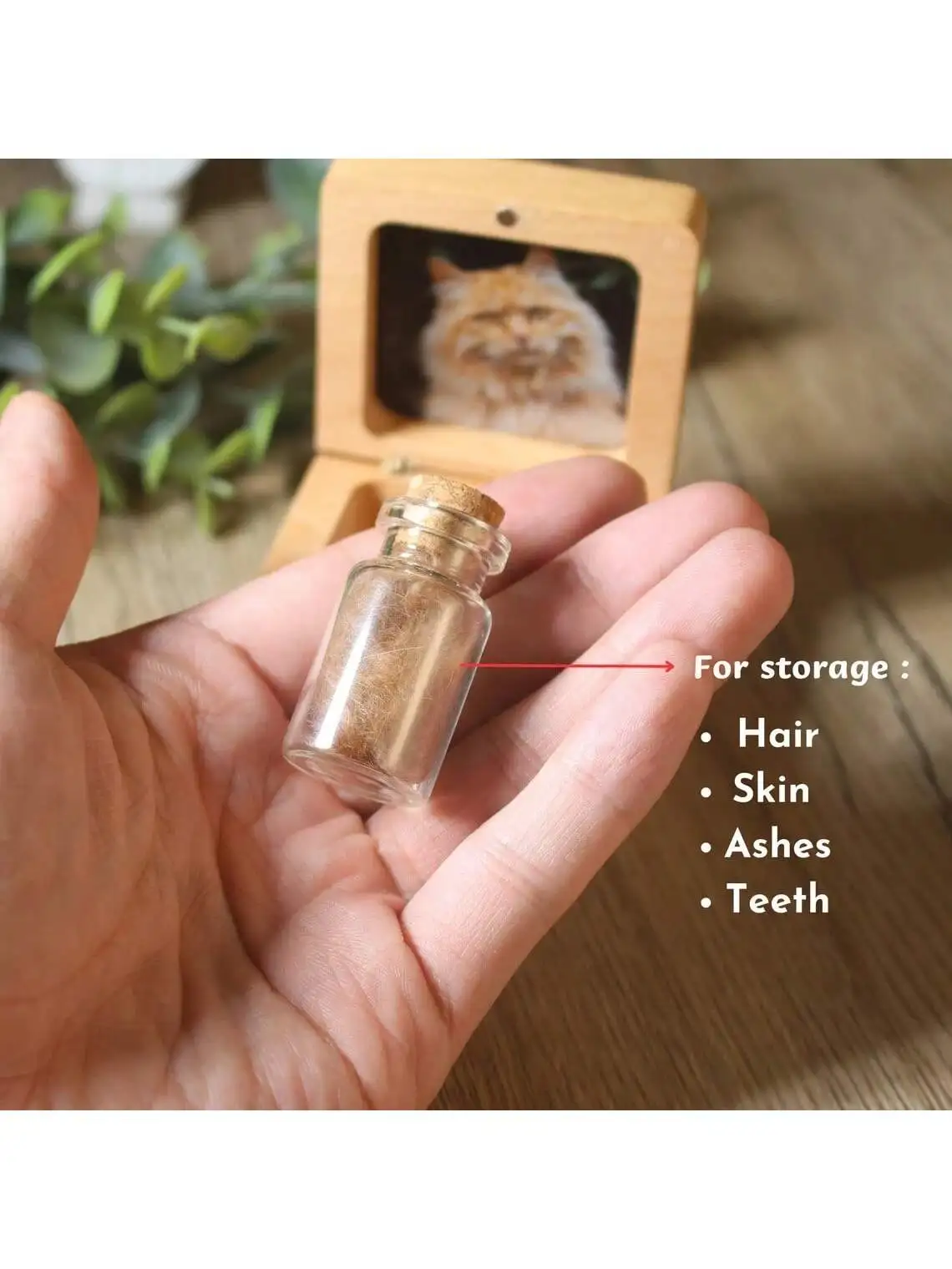 Customized Pet Souvenir Gifts, Wooden Pet Hair Souvenir Box, Personalized Pet Fur Souvenirs