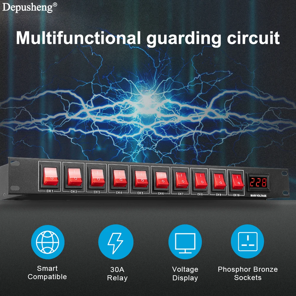 10 Channel Depusheng U8 Power Supply Controller Independent Switch Power Sequencer,Audio Digital Protector