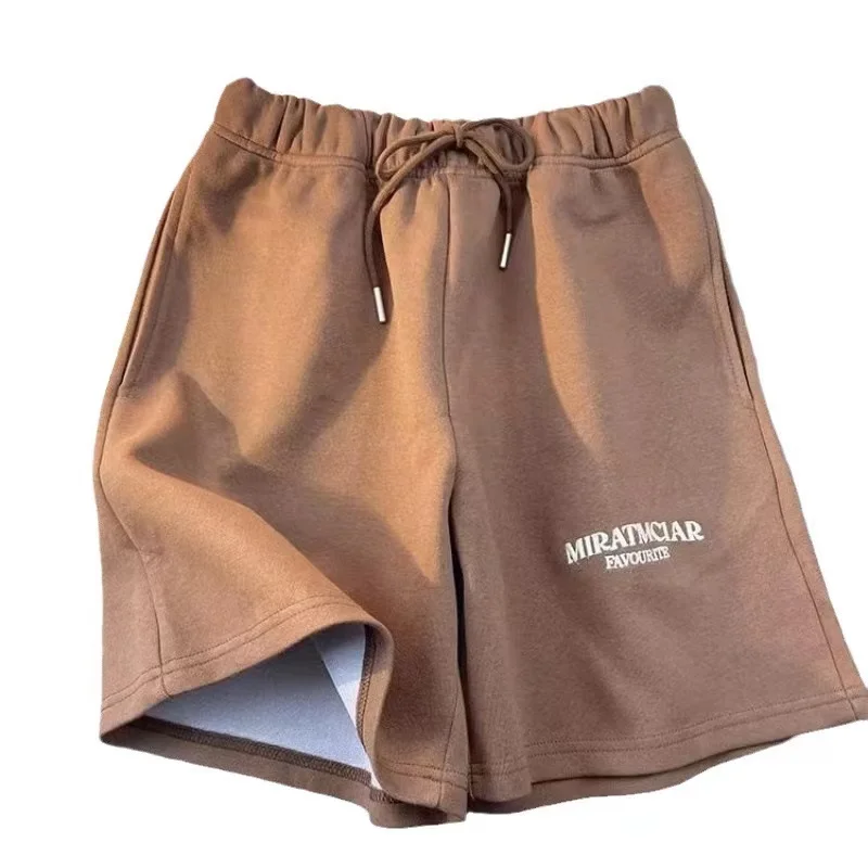 

Летние новые модные спортивные шорты для отдыха, уличные мужские модные минималистичные спортивные пляжные брюки, хлопковые шорты с вышивкой букв