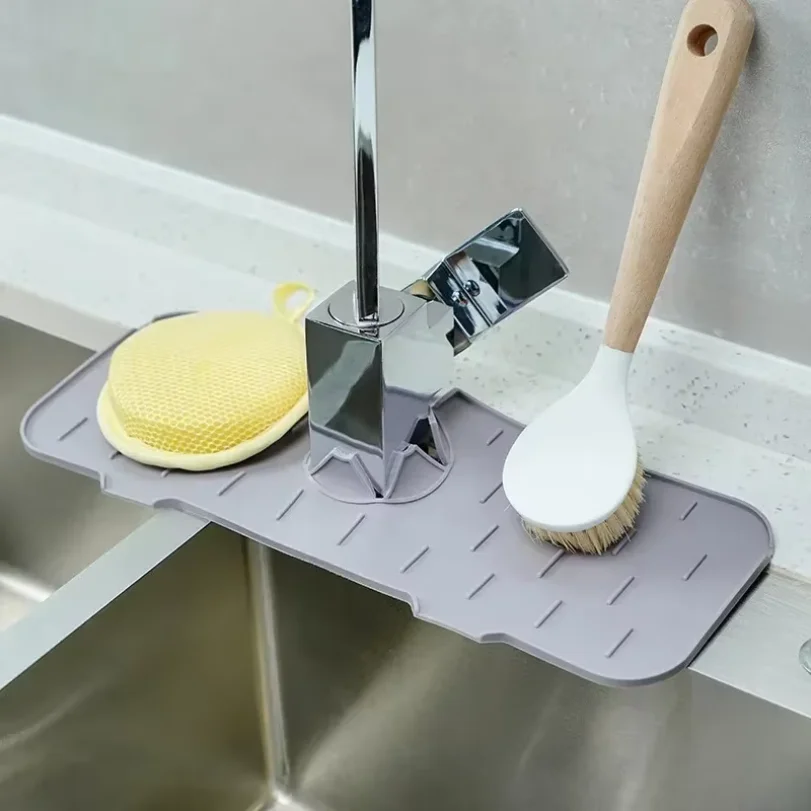 Silicone Mat Gourmet Faucet Kitchen Accessory Home Appliance Sponge Rack Kitchens Accessories Kitchen Sink Splash Guard for You