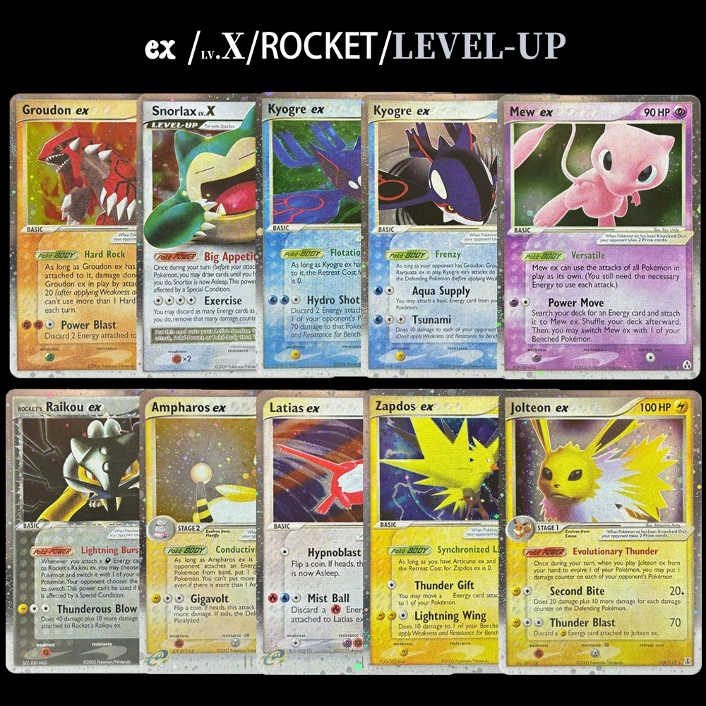 PTCG Proxy Cards Raikou Mew Dialga Snorlax Dragonite  Mewtwo Kyogre Flareon Latios Collectible Cards Festival Gifts
