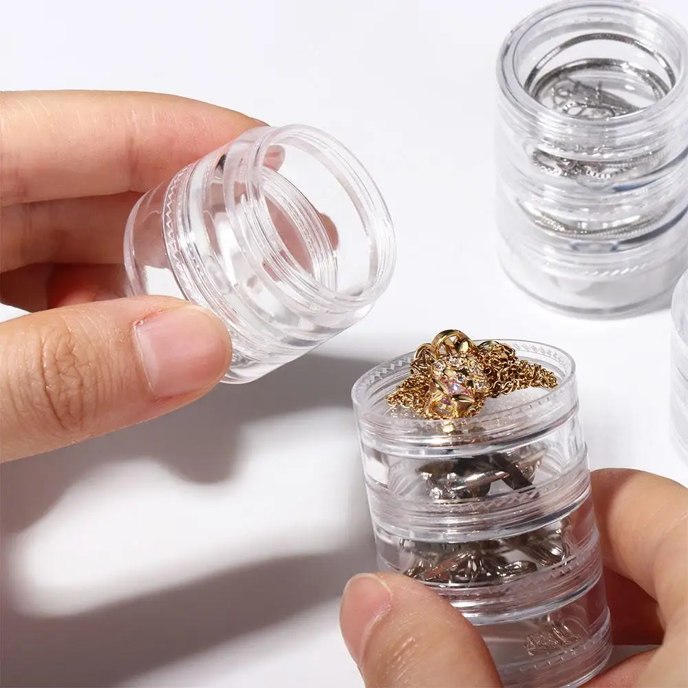 5g Portable Clear with Cover Stackable Round Makeup Organizer Jewelry Storage Box Eye Cream Box Face Cream Box