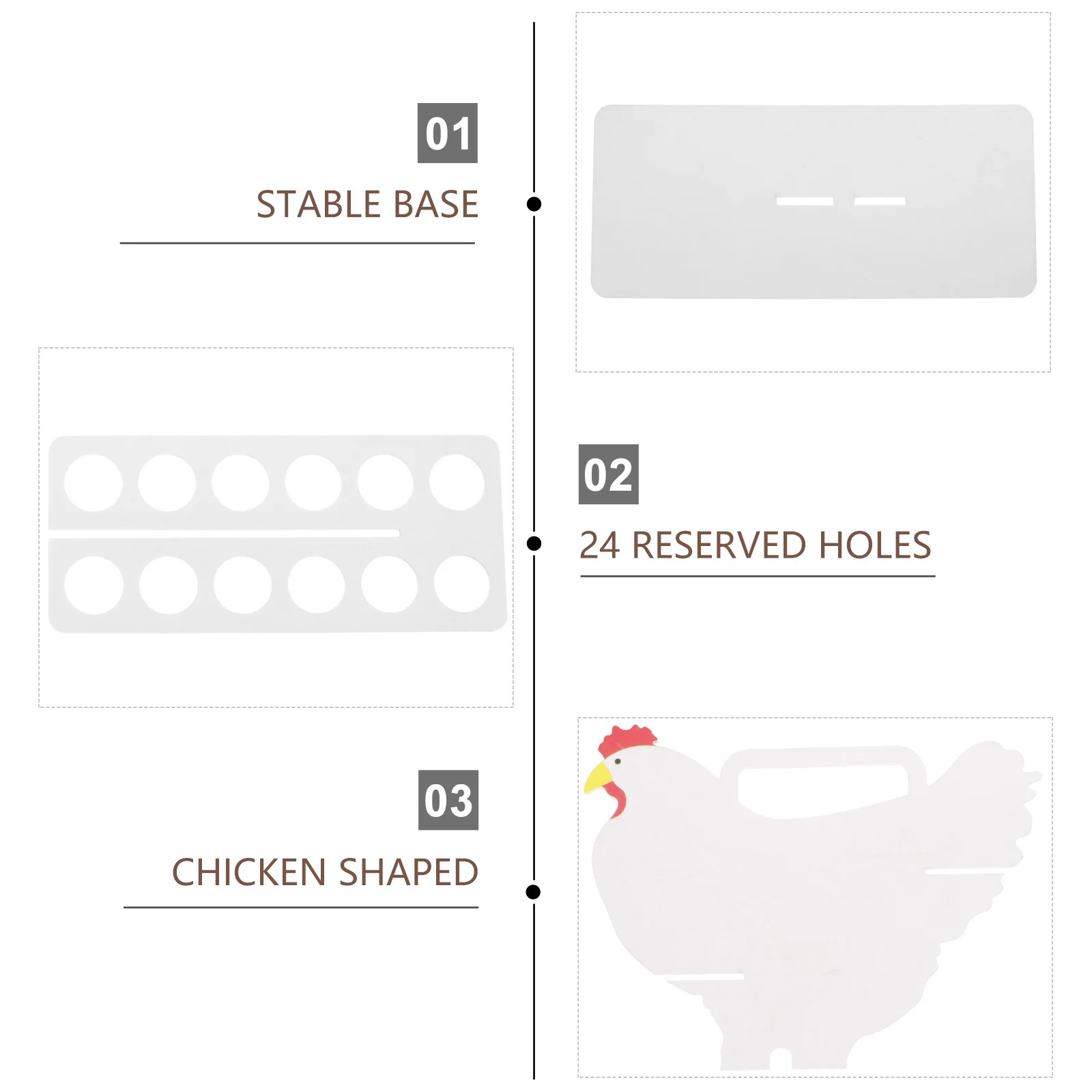

1Pcs Wood Egg Stand Chicken Shape Large Capacity Kitchen Storage Rack Practical Desktop Egg Holder Storage Container