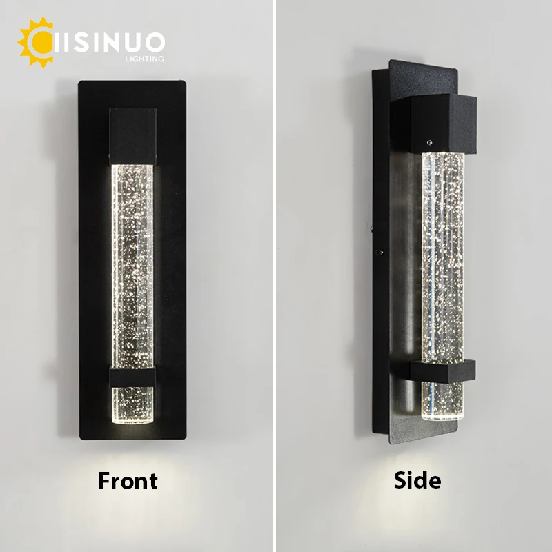 Imagem -04 - Integrado Outdoor Led Lâmpada de Parede Parede Exterior Fixtures Crystal Bubble Sconce Jardim Luz Varanda Entrada Ip65